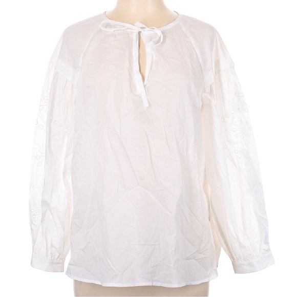 Rails Dari 100% Cotton Blouse with Eyelet Sleeve Detail. Size L - Picture 8 of 14